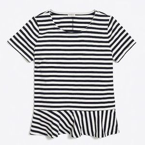 JCrew striped peplum tshirt